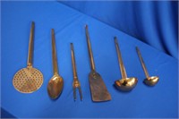 Six copper utensils