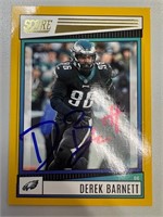 Eagles Derek Barnett Signed Card with COA