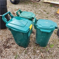 3- Plastic bins on wheels