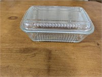 Vintage Glass Refrigerator Dish with Lid