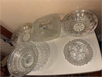 Vintage Glass Bowls & Cake Stand