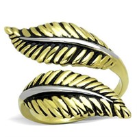 Two-tone Gold-ion Plated Leaf Ring