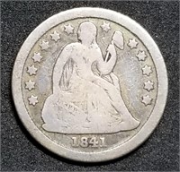 1841-O Seated Liberty Silver Dime
