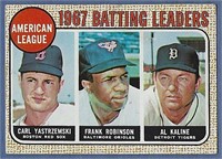 1968 Topps #2 Batting Ldrs Yaz Kaline F. Robinson
