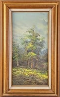 Framed Original Oil On Canvas Forest Entrance 2