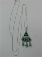 Sterling Silver Turquoise Necklace Renelle Perr