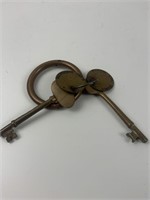 Brass military officer's keys