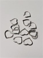 Silver Pack Of 12 Floating Heart Pendant