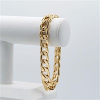 Sharp 60 Gram 14 Kt Gold Plated Figaro Bracelet