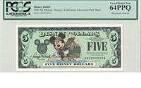 2001 $5 Disney Dollar PCGS 64PPQ