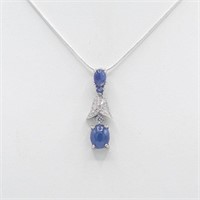 Pretty 3 Ct Natural Blue Violet Tanzanite Pendant