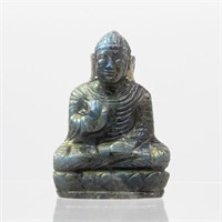 Huge 977 Ct Certified Labradorite Buddha Carving