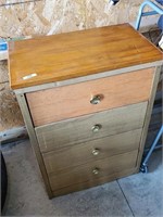 Metal Cabinet & Large Wooden Box