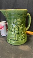 Green crock pitcher