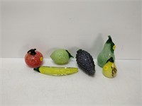 6pcs of fruit art glass