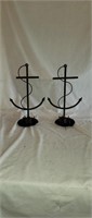 Vintage Nautical Boat Anchor Metal Candle Holders