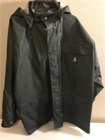 Carhart PVC Rubberized Green Rain Jacket XL