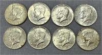 (8) 40% Silver Half Dollars See Photos for