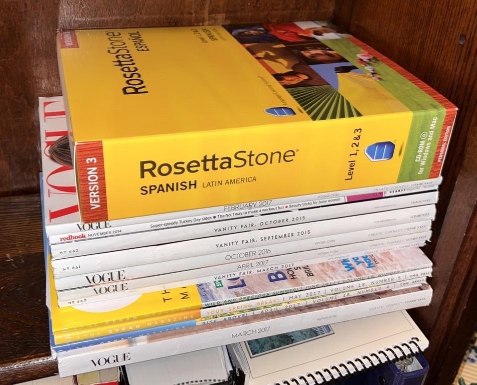 Vogue & Vanity Fair Magazines and Rosetta Stone