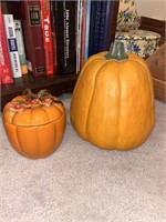Pair of Decorative Ceramic Pumpkins