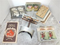 STEREOSCOPE VIEWER, BOOK AND CARDS