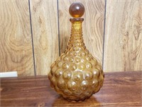 Mid Century Style Glass Amber Colored Decanter