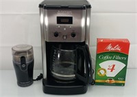 Cuisinart coffee maker, grinder and filters