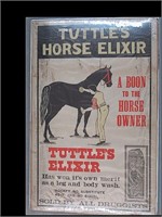 TUTTLE'S HORSE ELIXIR ADVERTISING - 46 1/2" X 31"
