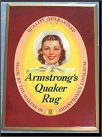 UNUSED 1940'S ARMSTRONG QUAKER RUG ADVERTISING