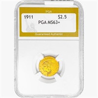 1911 $2.50 Gold Quarter Eagle PGA MS63+