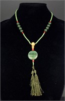 Chinese Hardstone Carved Necklace