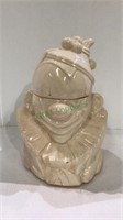 Vintage ceramic McCoy clown cookie jar measuring