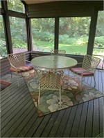 Glass top patio table & 4-chairs