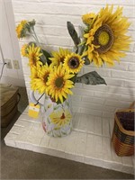 Water pitcher with sunflowers(fake)