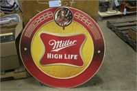 35" Round Miller High Life Sign
