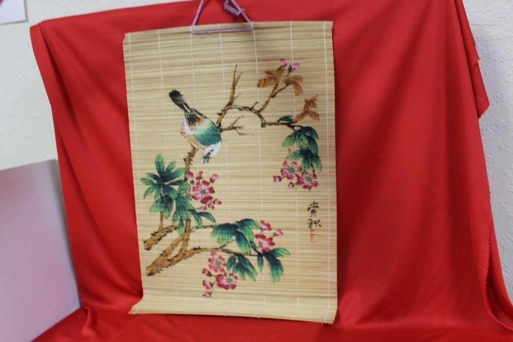 A Rattan Hand Painted Mat