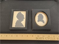 (2) Small Silhouette Pictures in Black Frames