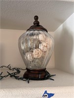 GLASS POTPOURRI JAR WITH ORB MIX