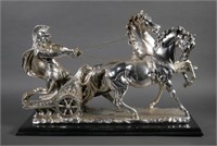 Sterling Silver Clad Roman Chariot Sculpture