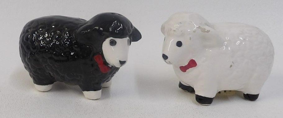 White & Black Sheep in Red Bowties