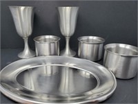 Stainless Steel Goblet Cups Plates