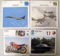 Warplanes Cars & Motorbike collectors cards