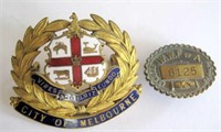 City of Melbourne cap badge by Stokes with