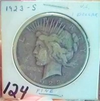1923 S San Francisco US Peace silver dollar