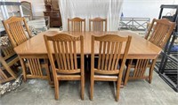 Mission Style Dining Table w/ 6 Chairs
