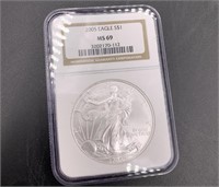 2005 Silver Eagle MS69 by NGC