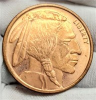 1 Oz. Copper Buffalo/Indian Round