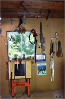Folding saw table and assorted hardware and suppli