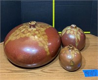 Decorative Pottery vases (16”W largest one)