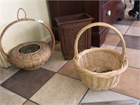 (2) Baskets & Waste Can